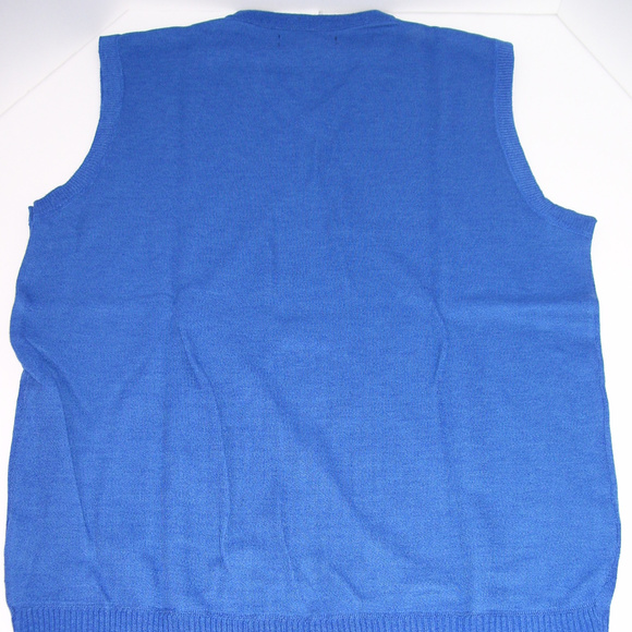 Mens V Neck Blue Argyle Sweater Vest 4XL XXXXL - Picture 3 of 8